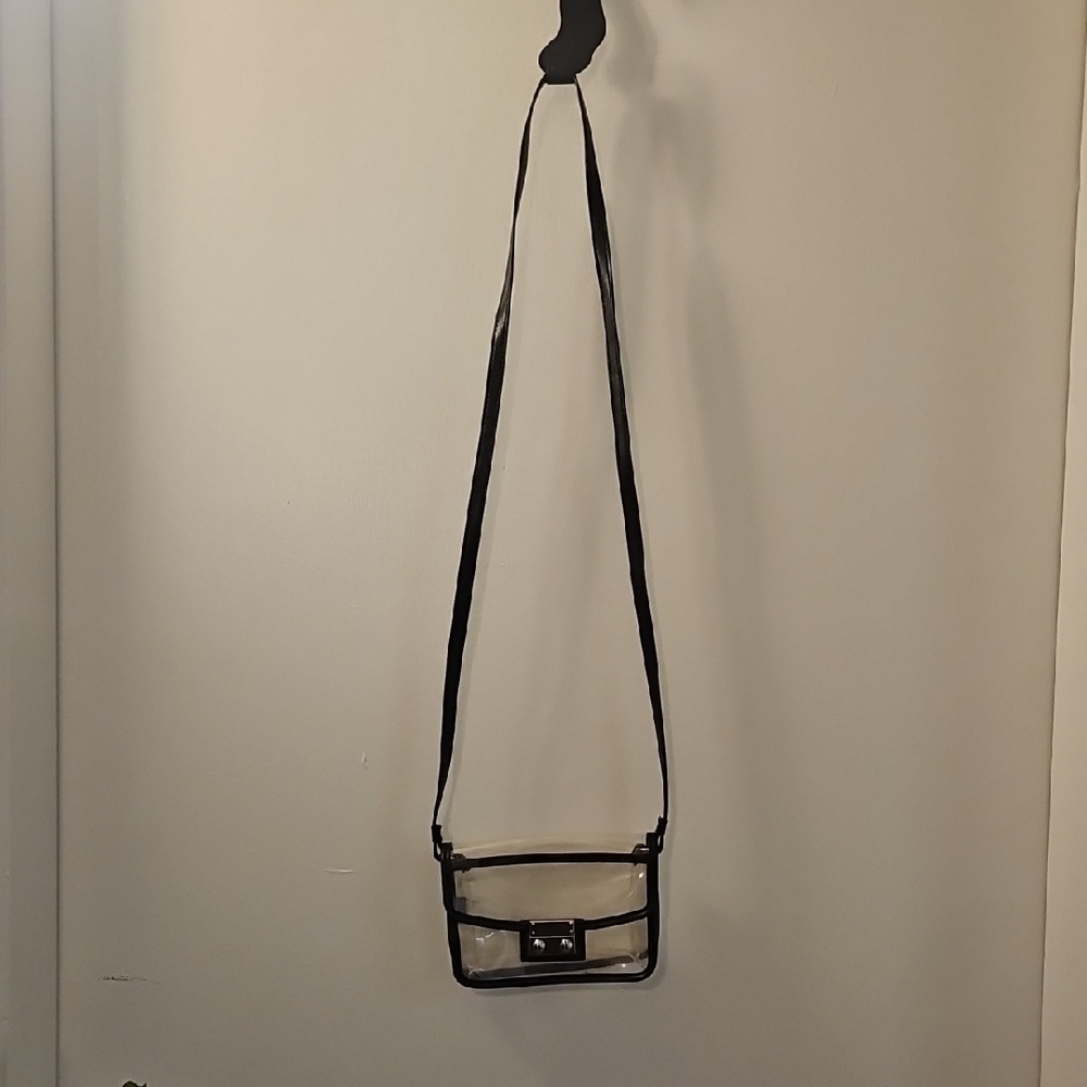 Transparent Crossbody Bag with Black Trim